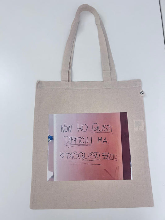 Shopper in tela "Non ho gusti difficili ma disgusti facili"